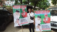 Muncul baliho bergambar Menhan Prabowo Subianto dan Presiden Jokowi di Aceh. Partai Gerindra menilai itu sebagai upaya penjegalan terhadap Prabowo Subianto untuk menjadi capres. (Agus Setiyadi/detikcom)