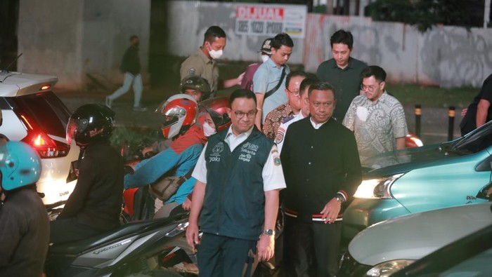 Gubernur Anies Baswedan saat sidak macet di Fatmawati Jakarta Selatan.