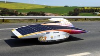 Mobil surya Brunel Solar Team dari Belanda berpartisipasi dalam babak final perlombaan Sasol Solar Challenge 2022, dekat Cape Town, Afrika Selatan, 16 September 2022 lalu.