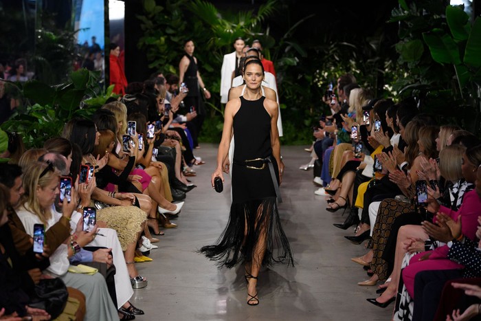 Michael Kors Spring 2023 Models walk the runway at Michael Kors Spring 2023 ready to wear fashion show on September 14, 2022 in New York, New York. (Photo by Giovanni Giannoni/WWD via Getty Images)