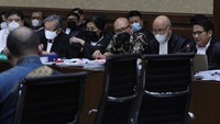 Suasana sidang lanjutan kasus korupsi izin ekspor CPO di Pengadilan Tipikor, Jakarta, Kamis (22/9/2022) mendengarkan keterangan saksi Direktur Ekspor Produk Pertanian dan Kehutanan Kemendag Farid Amir.