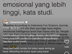 Survei Tim Bubur Diaduk vs Tidak, Ridwan Kamil: Tidak Valid Ah!