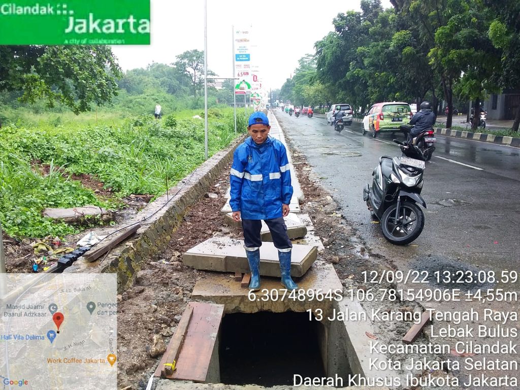 Sodetan di Jl Karang Tengah menuju Kali Grogol di Jaksel sudah selesai dibangun. (Dok Dinas SDA DKI dan Lurah Lebak Bulus Jaenudin)