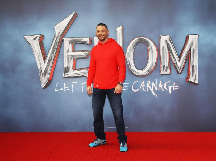 LONDON, ENGLAND - SEPTEMBER 14: Tom Hardy attends the fan screening of Venom: Let There Be Carnage at Cineworld Leicester Square on September 14, 2021 in London, England. (Photo by Tristan Fewings/Getty Images for Sony)