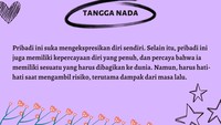 Tangga nada? Artinya kamu suka mengekspresikan diri sendiri!