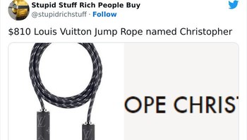 Tali untuk skipping dari Louis Vuitton sudah tentu tidak murah. Foto: Bored Panda