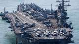 Penampakan Kapal Induk USS Ronald Reagan Bersandar di Korea Selatan