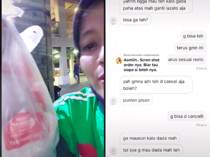 Driver ojol pesanan makanannya dibatalkan pelanggan