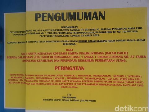 Kantor KPO KSP Intidana di Jalan Setiabudi, Semarang, Jumat (23/9/2022).