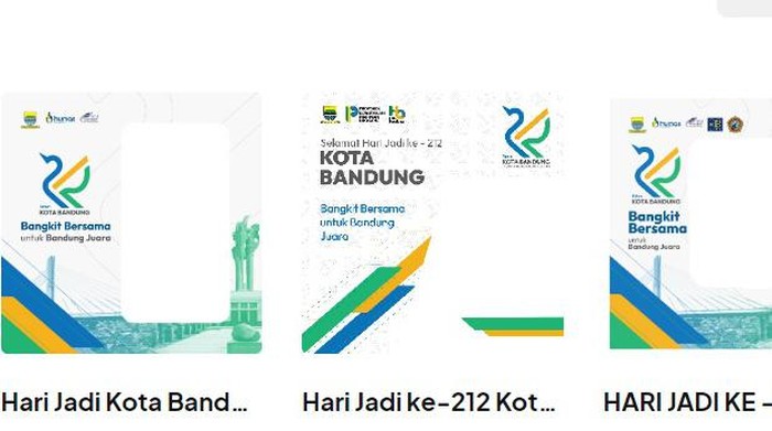 Kumpulan twibbon HUT ke-212 Kota Bandung.