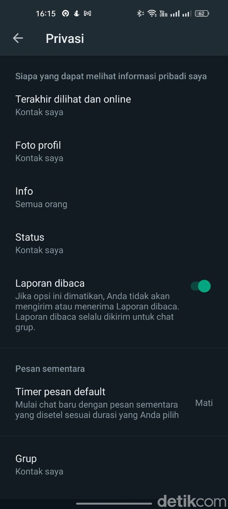 Status online WhatsApp