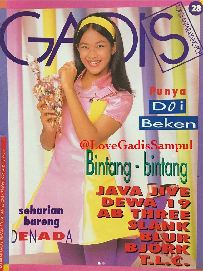 Happy Salma masih berusia 15 tahun saat jadi model sampul Gadis pada 1995. Foto: Instagram/@love_gadissampul