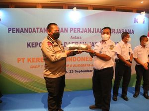KAI Tanda Tangani Kerja Sama Pengamanan Aset dengan Polda Jatim