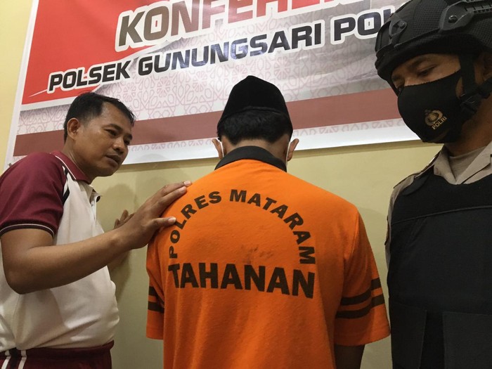Pelaku pencurian motor di Gunungsari Kabupaten Lombok Barat NTB inisial MS (22) dibekuk, Sabtu (24/9/2022).