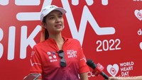 Kemarin agak sedikit menurun ya tingkat produktivitas dan activity kita. Jadi, untuk balik lagi susah, kata Mikha saat diwawancarai oleh detikcom pada World Heart Bike di Jakarta, Minggu (25/9/2022). Foto: Fadilla Namira/detikHealth