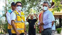Ini momen saat Wamenkeu Suahasil Nazara tiba di Proyek Strategis Nasional (PSN) Bendungan Raknamo, Kabupaten Kupang, Nusa Tenggara Timur, Sabtu (24/9/2022).