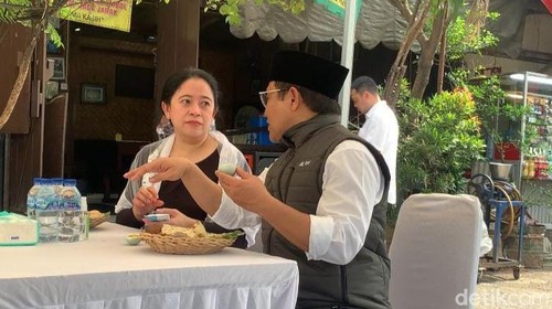 Puan dan Cak Imin makan pecel bareng di Kalibata