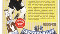 Kembali pada tahun 1928, produk minuman Sarsaparilla mengeluarkan iklan cukup dengan ilustrasi gambar saja. Meski begitu tetap enak dilihat. Foto: Facebook/Site