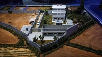 Sebuah model kompleks Abbottabad, Pakistan di mana Osama bin Laden dibunuh oleh US Navy Seals.