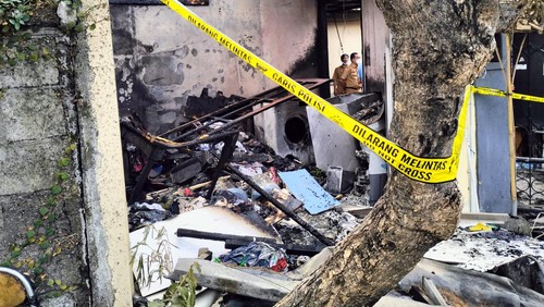 Musibah kebakaran terjadi di kios laundry di Jalan Drupadi V Nomor 17, Desa Sumerta Kelod, Kecamatan Denpasar Timur, Kota Denpasar, Senin (26/9/2022). (Foto: Dok. Polresta Denpasar)