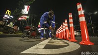 Jalur sepeda baru sepanjang 40,06 km ini dibangun dengan pembatas stick cone.