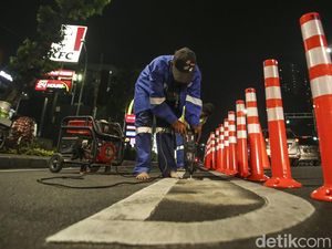 Jalur Sepeda Dipasang Stick Cone, Terlihat Lebih Baik?