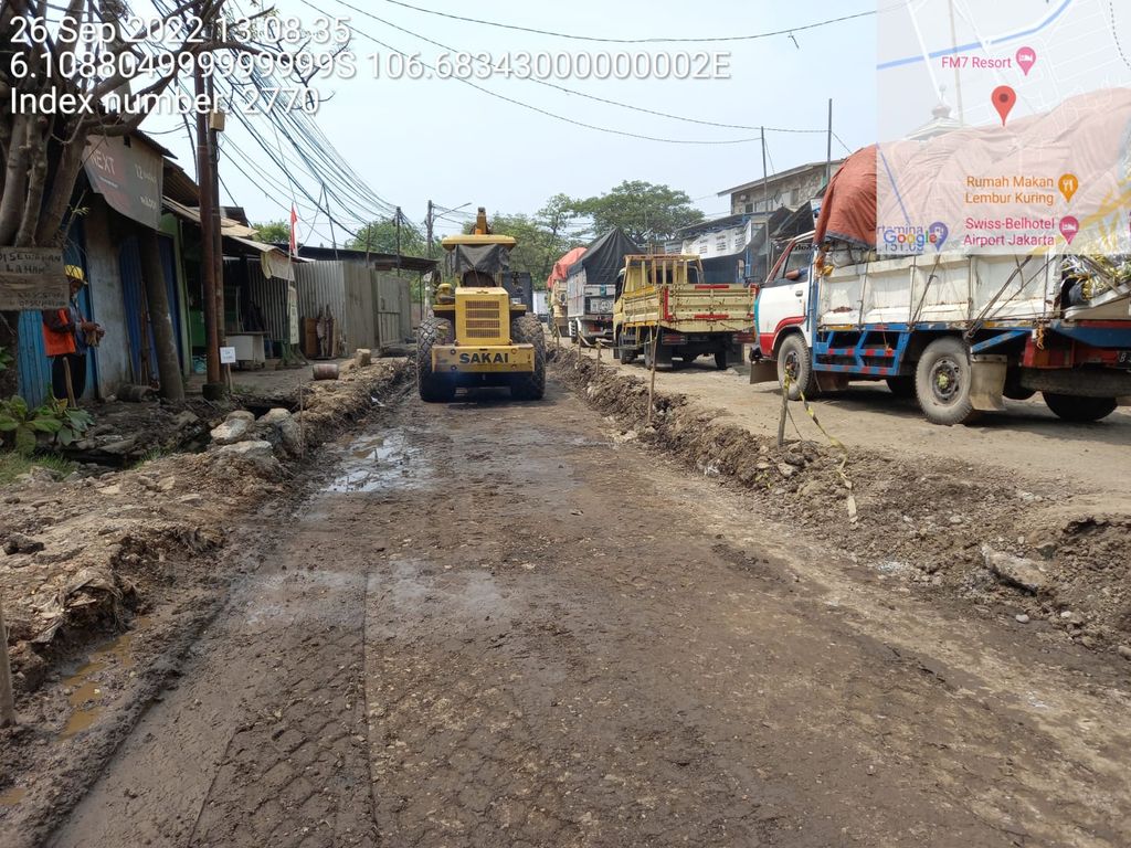 Perbaikn Jl Raya Perancis di ruas Kota Tangerang, 26 September 2022. (Dinas PUPR Kota Tangerang)