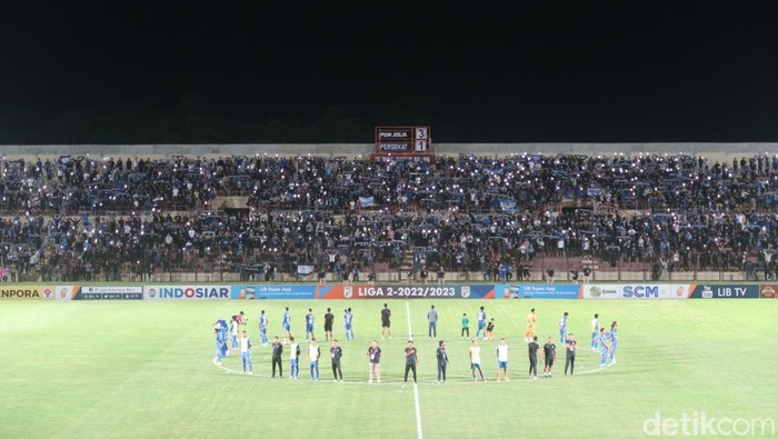 Suasana pertandingan PSIM Jogja di Stadion Sultan Agung (SSA) dipadati suporter, Jumat (23/9/2022).