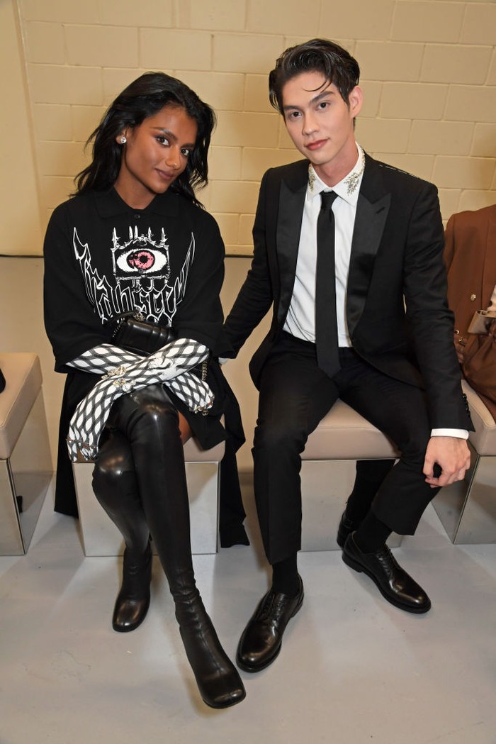 LONDON, ENGLAND - SEPTEMBER 26: Simone Ashley and Bright attend the Burberry Spring/Summer 2023 runway show in Bermondsey on September 26, 2022 in London, England. (Photo by David M. Benett/Dave Benett/Getty Images for Burberry)