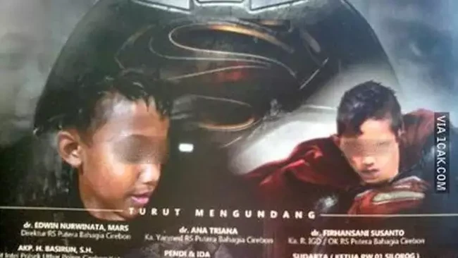 Kali ini giliran penggemar Superman yang beraksi. Dengan sedikit bantuan aplikasi untuk mengedit gambar, siapapun kini bisa jadi Superman. Foto: 1cak.com