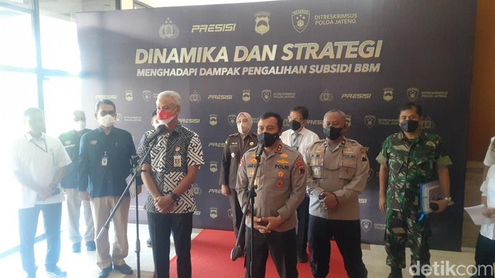 Gubernur Jateng Ganjar Pranowo dan Kapolda Jateng Irjen Ahmad Luthfi di acara FGD di Hotel Patra Semarang, Selasa (27/9/2022).