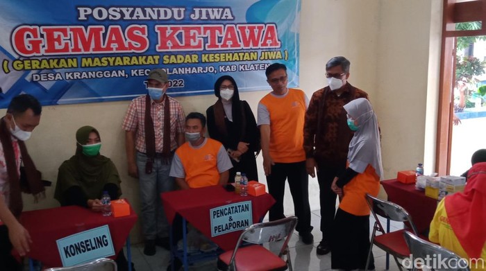 Komisi Nasional Disabilitas meninjau Posyandu jiwa Desa Kranggan, Kecamatan Polanharjo, Klaten, Selasa (27/9/2022).