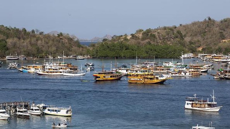 LABUAN BAJO, INDONESIA - SEPTEMBER 27: A various tourist boat are seen at Labuan Bajo marina, gateway to Komodo National Park in East Nusa Tenggara, Indonesia, on September 27, 2022. The Indonesian Central Statistics Agency (BPS) noted that the number of foreign tourist arrivals had increased after the Covid-19 pandemic in July 2022, more than 470,000 foreign tourist arrivals were reported, the highest number since the easing of restrictions on the COVID-19 pandemic. This has a domino effect in the national economy. The Indonesian government hopes that the improvement in the tourism sector will be able to contribute to the post-pandemic economic recovery. (Photo by Agoes Rudianto/Anadolu Agency via Getty Images)