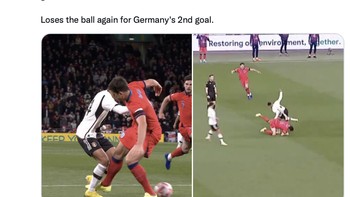 Ada dua kesalahan fatal yang dilakukan bek termahal tersebut hingga gawang Inggris kebobolan. Foto: Twitter