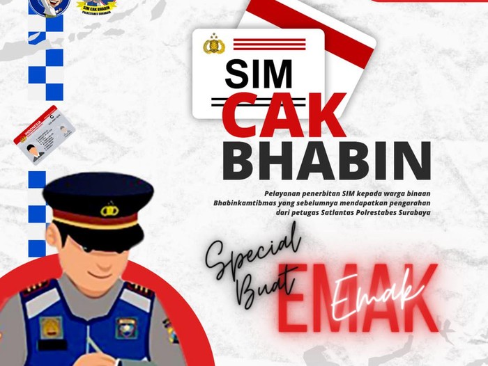 Ngurus SIM baru khusus emak-emak bareng Cak Bhabin di Pasar Baru Gunung Anyar Surabaya