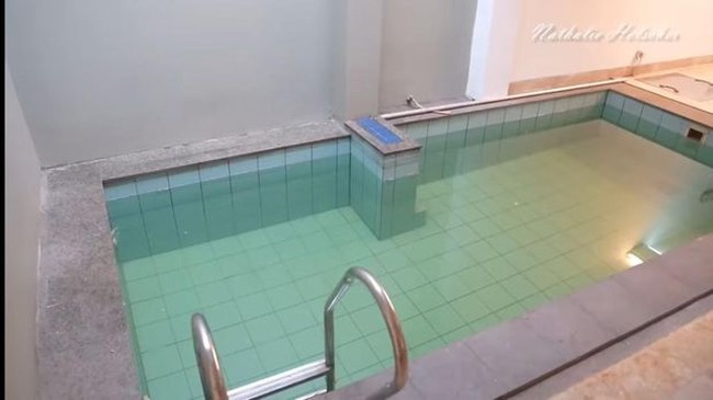 Menariknya, terdapat kolam renang di dalam rumah. Walau ukurannya mini, kolam tersebut pas untuk memanjakan anak-anak. (Foto: YouTube/Nathalie Holscher)