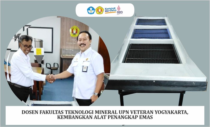 Dosen UPNV YK menyusun sebuah alat penangkap emas bernama sluice box