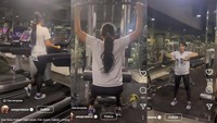Pada postingan nge-gym tersebut, Ussy menuliskan bahwa dirinya nge-gym sampai tiga jam lamanya. Tak hanya itu, ia menuliskan alasan lucu yakni agar bisa makan banyak. (Foto: Instagram @ussypratama)