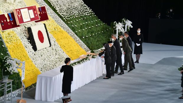 Wakil Presiden RI (Wapres) Ma'ruf Amin menghadiri prosesi pemakaman kenegaraan Mantan Perdana Menteri (PM) Jepang Shinzo Abe
