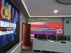 (4) Suasana Pos komando (command center) Polda Bali di kawasan The Nusa Dua, Kecamatan Kuta Selatan, Kabupaten Badung, yang digunakan untuk pengamanan presidensi G20. (Foto: I Wayan Sui Suadnyana/detikBali)