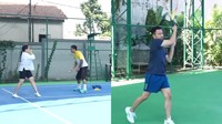 Raffi Ahmad dan Nagita Slavina menjadi pasangan artis yang memilih tenis sebagai olahraga barunya. Keduanya beberapa kali bermain tenis bersama dan mengunggahnya dalam YouTube miliknya. (YouTube Rans Entertainment)