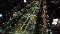 Aksi itu menutup akses kendaraan di jalan utama di pusat kota Buenos Aires.