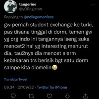 Bisa dibayangin betapa paniknya orang-orang di dorm yang denger alarm kebakaran itu. Eh tapi ternyata cuma kena prank. Untung abis itu temennya nggak sampai diusir ke luar yaa.. Foto: Twitter