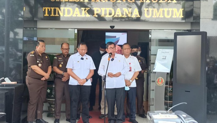 Konferensi pers di Kejaksaan Agung (Wildan-detikcom)