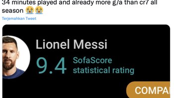 Hasil positif tersebut membuat fans Messi bangga dan mengejek Ronaldo. Foto: Twitter