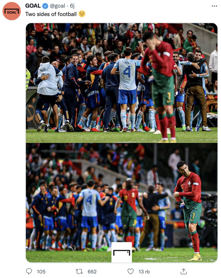 Lionel Messi berhasil membawa Argentina meraih kemenangan dengan dua golnya, di sisi lain Cristiano Ronaldo masih susah payah untuk balik ke performa terbaiknya hingga Portuga menelan kekalahan.