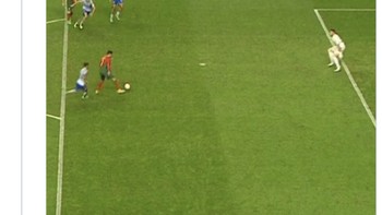 Pada musim ini, Ronaldo baru mencetak satu gol itu pun dari titik penalti saat membela Manchester United lawan Sheriff di laga Europa League. Foto: Twitter