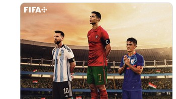 Meski mencetak dwi gol, Ronaldo masih berada di posisi pertama sebagai pemain aktif top skor sepanjang masa. Foto: Twitter