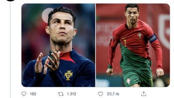 Ronaldo tidak maksimal diduga faktor cidera yang dialaminya saat pertandingan sebelumnya. Foto: Twitter