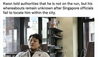 Do Kwon mengklaim tidak kabur, tapi di mana dia berada masih misteri sehingga otoritas Korsel minta bantuan Interpol. Foto: Twitter